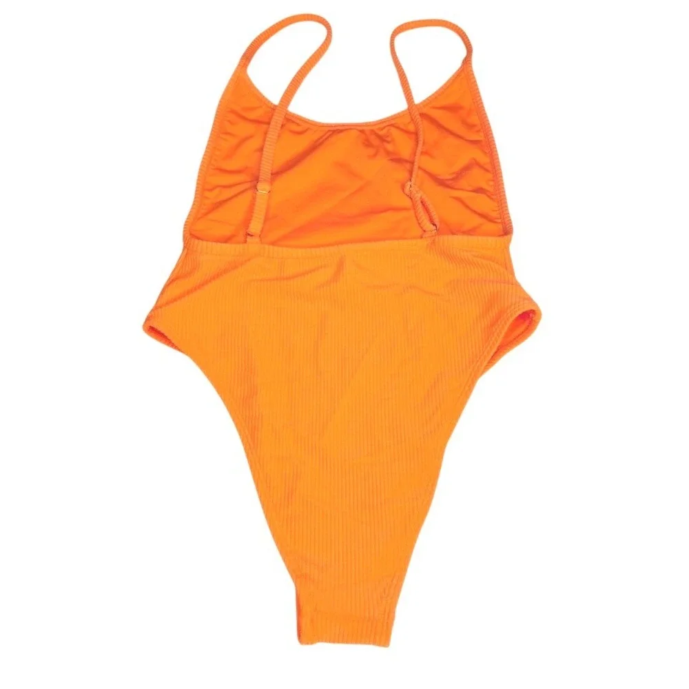 Frankies Bikinis Mallory One‎ Piece Swimsuit in Citrus Orange Size Small